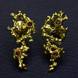 Coral Garnet Drop Earrings
