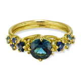Blue Sapphire Bowerbird Engagement Ring