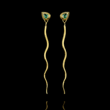 TEAL SAPPHIRE SLINK DROP EARRINGS - Pair - CLIO SASKIA