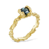 SAPPHIRE SEAWEED VEE RING OOAK