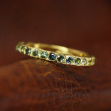Bowerbird Round Blue & Teal Sapphire Half Eternity Ring