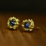 BLUE URCHIN SAPPHIRE STUDS - Pair - CLIO SASKIA