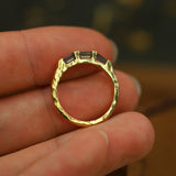 LIGHT TEAL SAPPHIRE PETITE BOWERBIRD RING - CLIO SASKIA