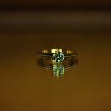 PARTI-SAPPHIRE VEE RING [V] - CLIO SASKIA