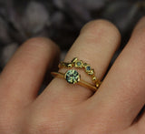PARTI-SAPPHIRE VEE RING [V] - CLIO SASKIA