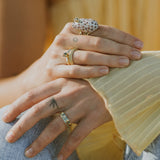 Speckled Ombré Sapphire Half Eternity Ring - CLIO SASKIA
