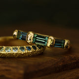 TEAL SAPPHIRE TRILOGY BOWERBIRD RING - CLIO SASKIA
