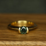 TEAL SAPPHIRE VEE RING OOAK - CLIO SASKIA