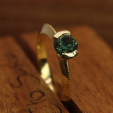 TEAL SAPPHIRE VEE RING OOAK - CLIO SASKIA