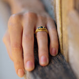 Wishbone Speckled Wedding Ring - CLIO SASKIA